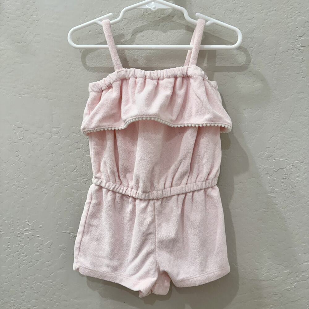 Janie and Jack Candy Pink Ruffle Terry Romper Swim Coverup